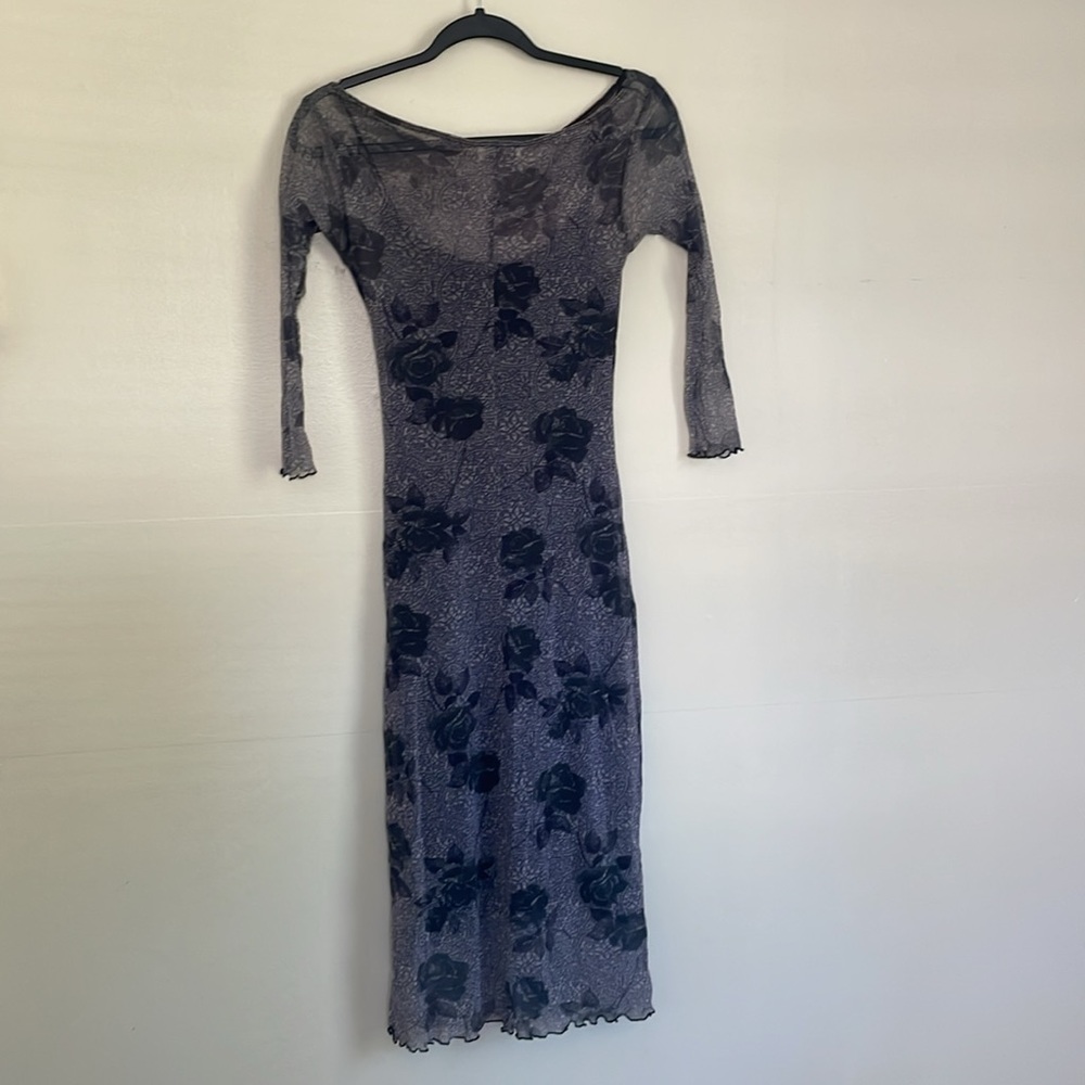 Bebe Black Floral Midi Dress - Picture 6 of 7